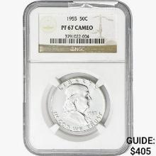 1955 Franklin Half Dollar NGC PF67 Cameo