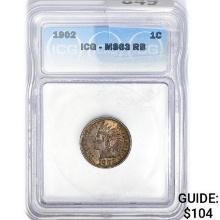 1902 Indian Head Cent ICG MS63 RB