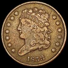 1833 Classic Head Half Cent NEARLY UNCIRCULATED