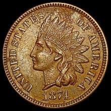 1874 Indian Head Cent CHOICE AU