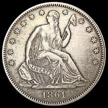 1861 Seated Liberty Half Dollar CHOICE AU