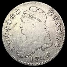 1809 Capped Bust Half Dollar LIGHTLY CIRCULATED