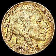 1937-D 3 Leg Buffalo Nickel CLOSELY UNCIRCULATED