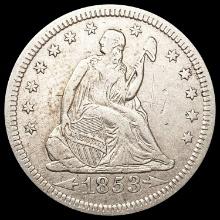 1853 Arws & Rays Seated Liberty Quarter LIGHTLY CIRCULATED