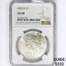 1923-D Silver Peace Dollar NGC AU58