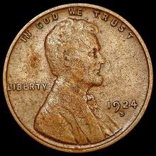 1924-S Wheat Cent LIGHTLY CIRCULATED