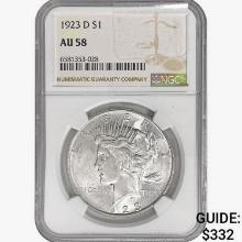 1923-D Silver Peace Dollar NGC AU58