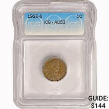 1926-S Wheat Cent ICG AU53