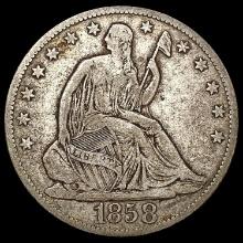 1858-O Seated Liberty Half Dollar LIGHTLY CIRCULATED