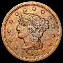 1849 Braided Hair Large Cent NEARLY UNCIRCULATED