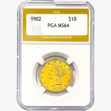 1902 $10 Gold Eagle PGA MS64