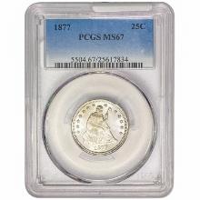 1877 Seated Liberty Quarter PCGS MS67