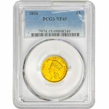 1856 $3 Gold Piece PCGS XF45