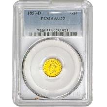 1857-D Rare Gold Dollar PCGS AU55