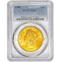 1888 $20 Gold Double Eagle PCGS MS61