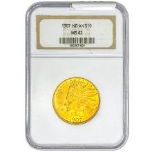 1907 $10 Gold Eagle NGC MS62