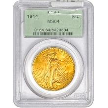1914 $20 Gold Double Eagle PCGS MS64