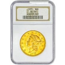 1872 $20 Gold Double Eagle NGC AU58