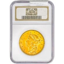 1872-S $20 Gold Double Eagle NGC AU58