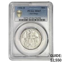 1936-D San Diego Half Dollar PCGS MS67