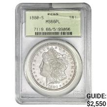 1880-S Morgan Silver Dollar PCGS MS66 PL