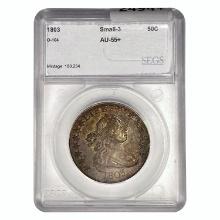 1803 Draped Bust Half Dollar SEGS AU55+ Sm. 3 O-104