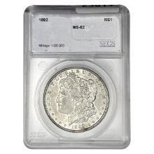 1892 Morgan Silver Dollar SEGS MS62