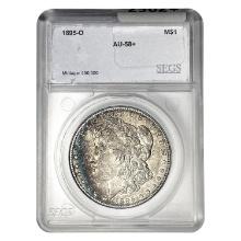 1895-O Morgan Silver Dollar SEGS AU58+
