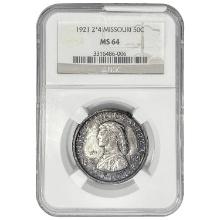 1921 Missouri Half Dollar NGC MS64 2*4