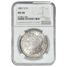 1881-S Morgan Silver Dollar NGC MS68