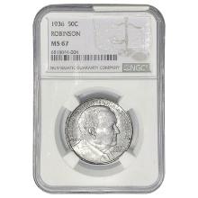 1936 Arkansas Half Dollar NGC MS67 Robinson