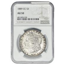 1889-CC Morgan Silver Dollar NGC AU50