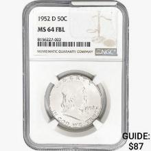 1952-D Franklin Half Dollar NGC MS64 FBL