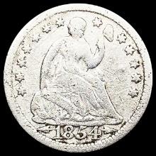 1854 Arws Seated Liberty Half Dime NICELY CIRCULATED