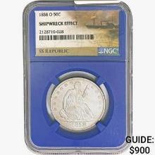 1858-O Seated Liberty Half Dollar NGC Shipwreck Effect SS Rep.