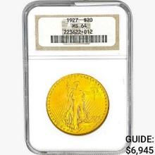 1927 $20 Gold Double Eagle NGC MS64