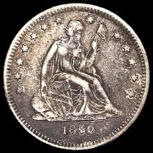 1860-O Seated Liberty Quarter LIGHTLY CIRCULATED