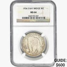 1936-S Bay Bridge Half Dollar NGC MS64