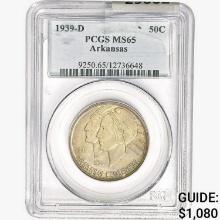 1939-D Arkansas Half Dollar PCGS MS65