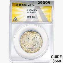 1936 Alabama Half Dollar ANACS MS64