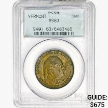 1927 Vermont Half Dollar PCGS MS63