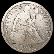 1843 Seated Liberty Dollar NICELY CIRCULATED