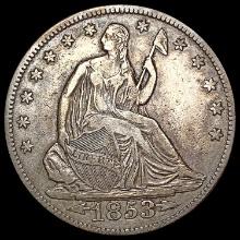 1853 Seated Liberty Half Dollar LIGHTLY CIRCULATED