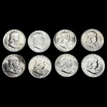 (8) Franklin Half Dollars UNCIRCULATED