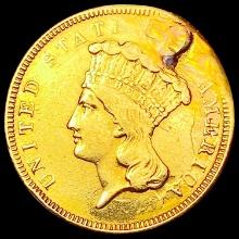 1854-O $3 Gold Piece NICELY CIRCULATED