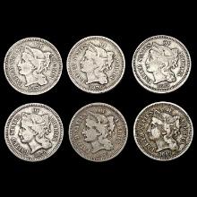 (6) Three Cent Nickels HIGH GRADE