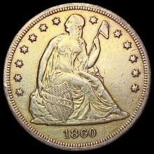 1860-O Seated Liberty Dollar CLOSELY UNCIRCULATED