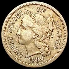1888 Nickel Three Cent CLOSELY UNCIRCULATED