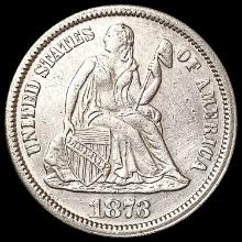 1873 Seated Liberty Dime CHOICE AU