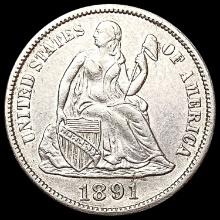1891-S Seated Liberty Dime CLOSELY UNCIRCULATED